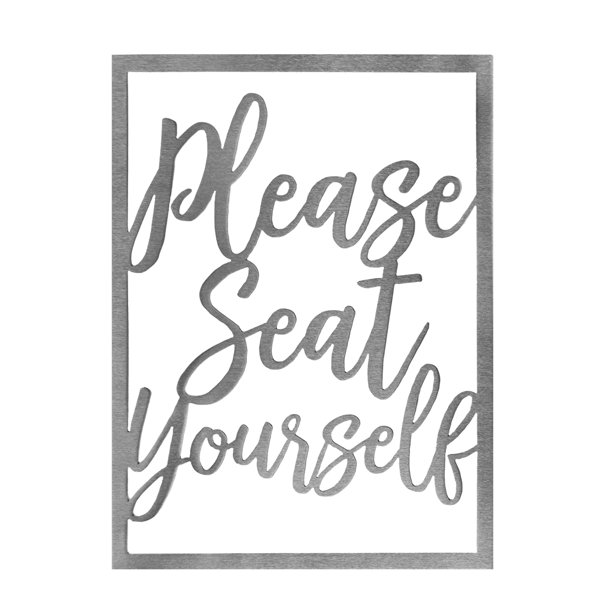 Winston Porter 16" Bathroom Modern Rectangle Signs 'Please Seat